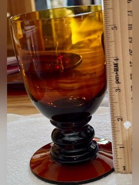 Amber Glass Goblet - Elegant Amber Stemware